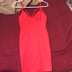 Tight short red dress